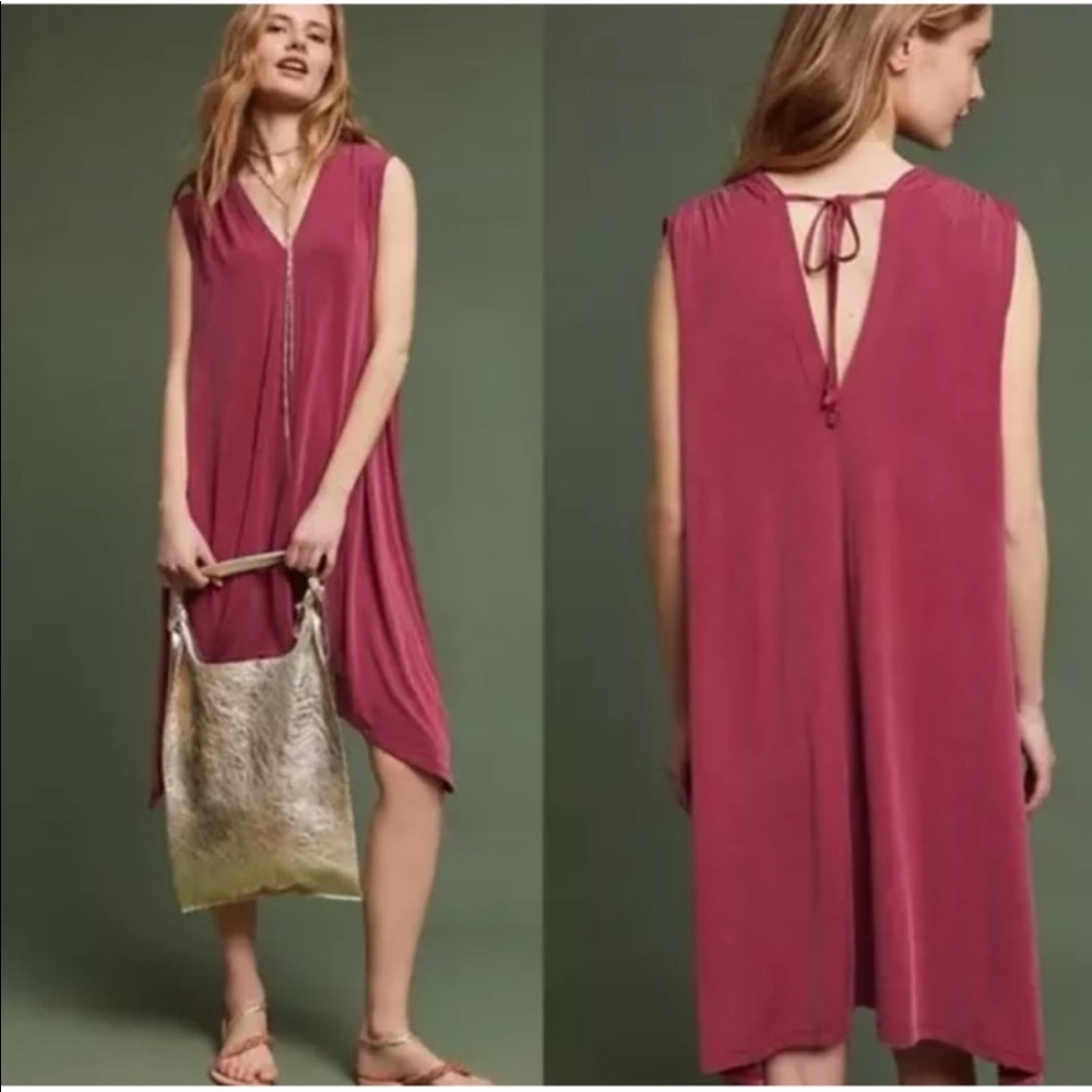 NWT eri + ali Pink Boho Midi Briella Tunic Dress S